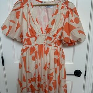 Women's Orange and Cream Dress